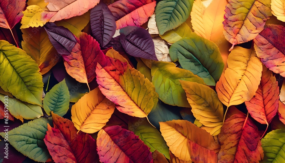 colorful autumn leaves, foliage, red, orange, color, flora, AI generated