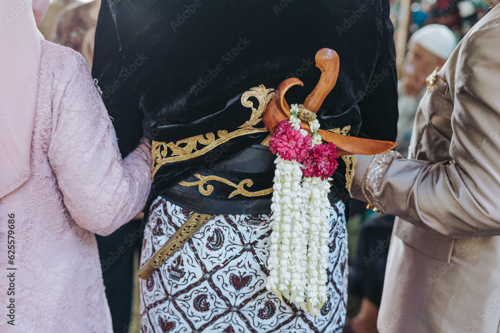 Javanese Keris is Indonesian traditional weapon. Nowadays usually used for wedding groom accessories