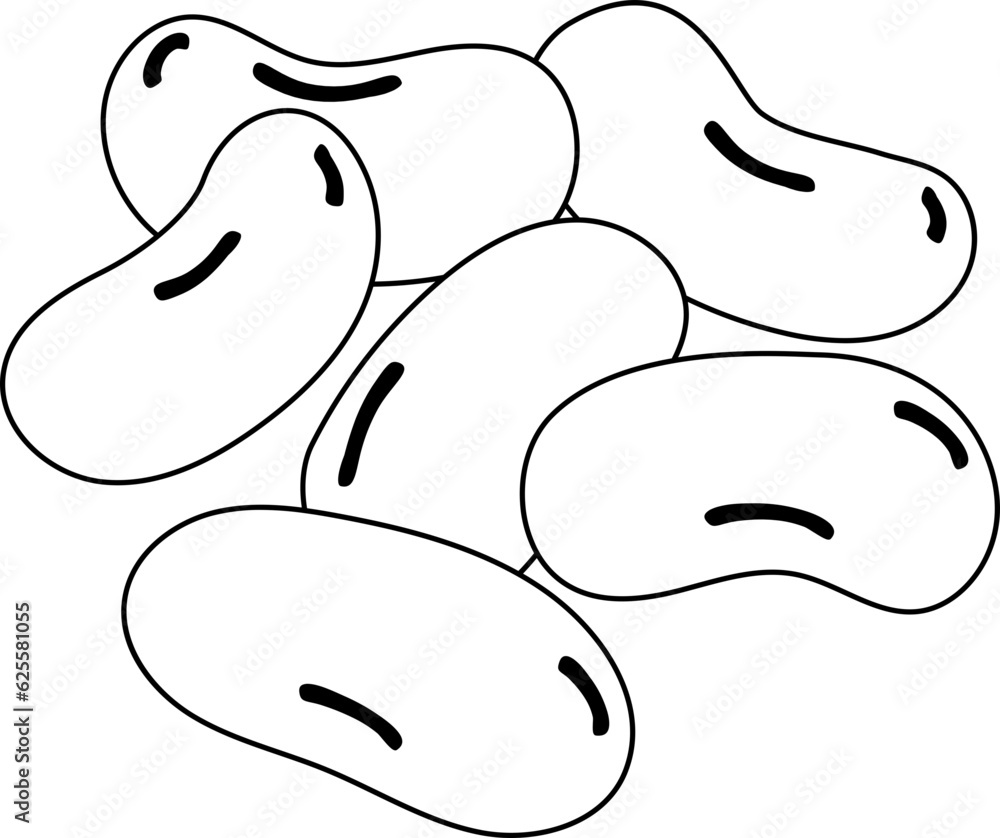 Beans Outline Illustration Beans Outline Illustration