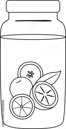 Detox Water Outline Illustration