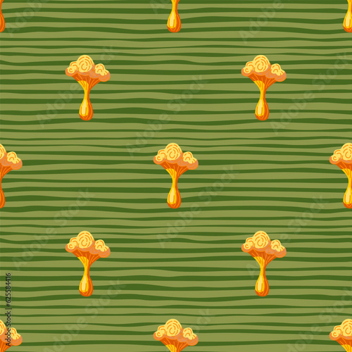 Simple psychedelic mushrooms seamless pattern. Magical fly agaric wallpaper.