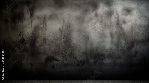 Grunge texture on black background  old vintage wall with painted black boards and grainy