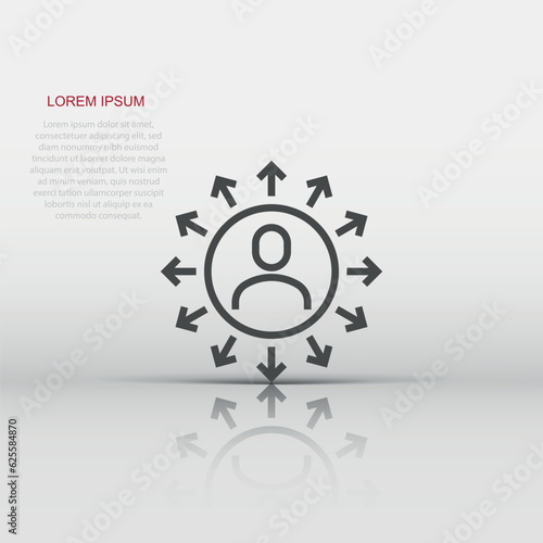 Mind awareness icon in flat style. Idea human vector illustration on white isolated background. Customer brain business concept.