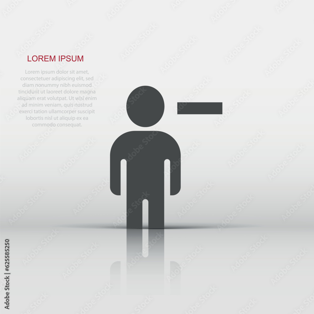 People with minus icon in flat style. Staff vector collection illustration on white isolated background. Human business concept. People with minus icon in flat style. Staff vector collection illustration on white isolated background. Human business concept.
