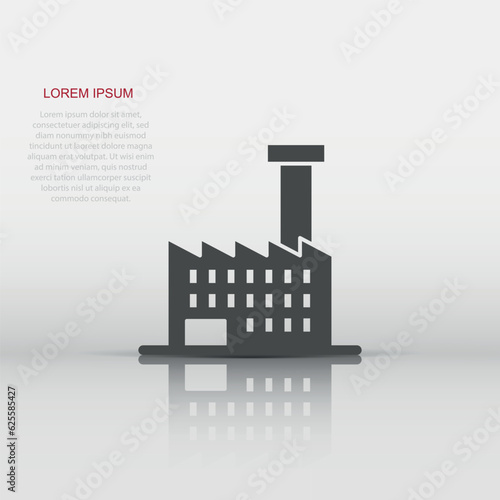 Building icon in flat style. Town skyscraper apartment vector illustration on white isolated background. City tower business concept.