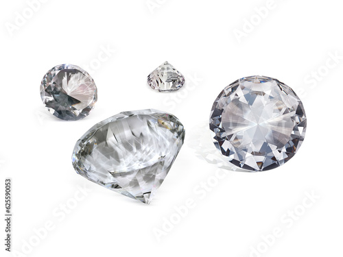 Shiny brilliant diamond placed on transparent background