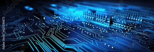 blue circuit board modern technology material