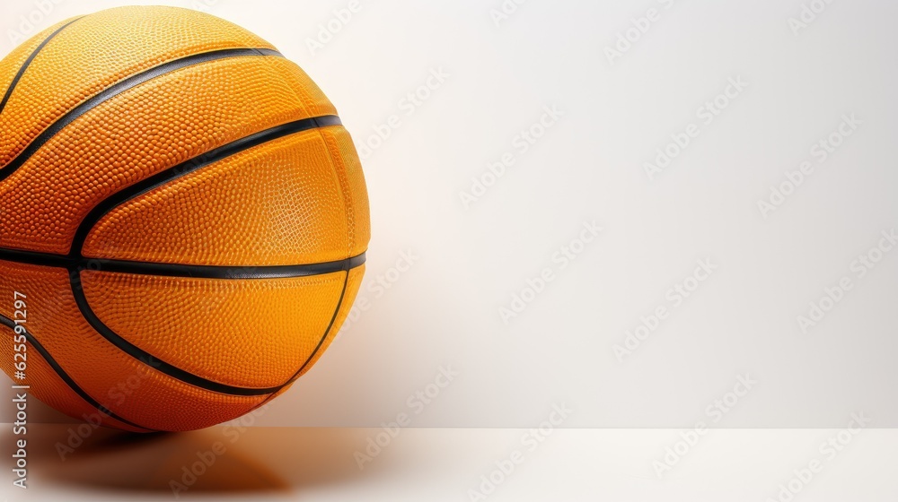 Basketball ball isolated on white background. Team sport concept. Sports modern banner with text space can use for advertising, ads, branding