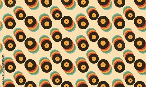 vinyl music retro color pattern seamless Ideal for wallpaper  background  interior paintings  posters  covers or banners