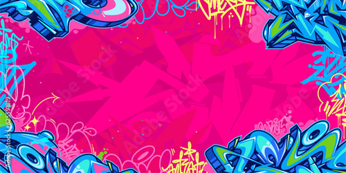 Colorful Abstract Urban Style Hiphop Graffiti Street Art Vector Illustration Background Template