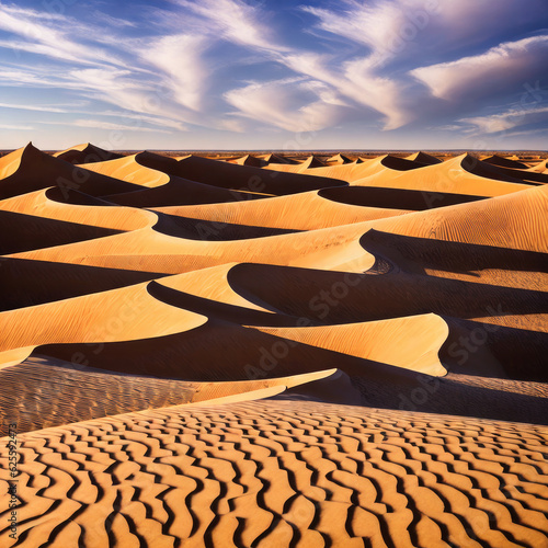 Desert  sand hills and blue sky 