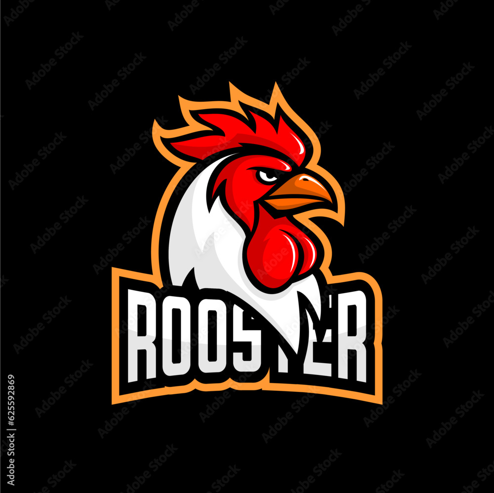 vector illustration of a rooster's head 
