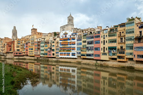 View of old town Girona, Catalonia, Spain, Europe. Summer travel. © andreiko