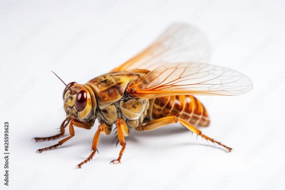 Obraz premium Cicada insect on a white background.