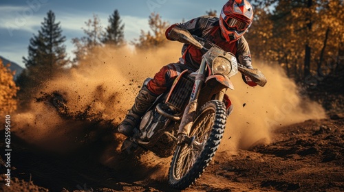 Motocross rider creates a lot of dust and dirt © GMZ