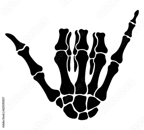 Shaka skeleton hand sign for halloween illustrations