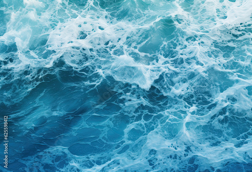 sea water texture, aerial shot of blue ocean water with splashes for sale © Nhan