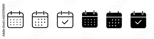 Planner, calendar icon. Planner calendar icons collection. Reminder, organizer event icon. Business plan schedule. Vector icons