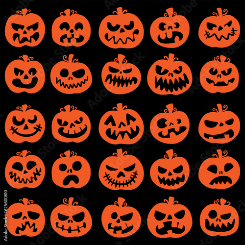 halloween pumpkins set