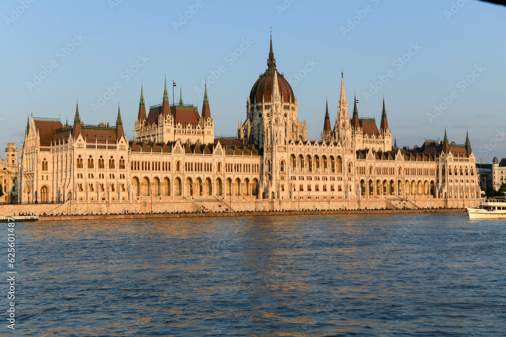 Naklejka premium View of the Parliament at Budapest in Hungary