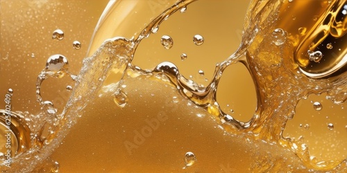 Drops of liquid on a golden yellow background