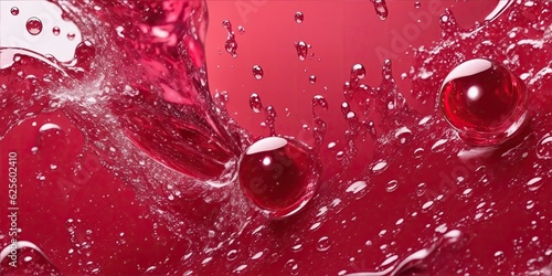 Water drops on red background