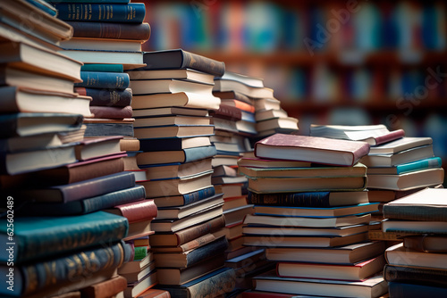 Stack of books at the bookshop