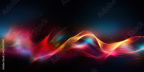 Abstract futuristic colorful glowing neon moving high-speed wave lines and bokeh lights