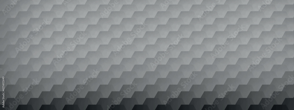 Fototapeta premium Abstract background of the hexagon. Gray honeycomb with a gradient color. Isometric geometry. colorful hexagons background. Random displacement. Good background. Simply geometric pattern