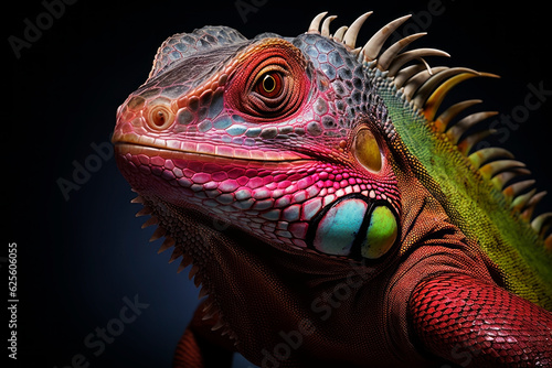 Beautiful iguana on a light background. Generative AI