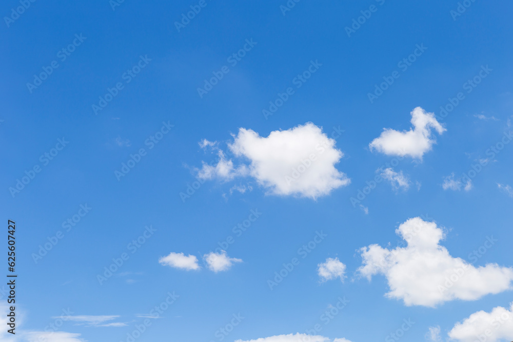 Clear blue sky with white rain cloud, weather and season background, nature concept Clear blue sky with white rain cloud, weather and season background, nature concept