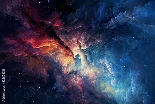 colorful space nebula background, generative ai