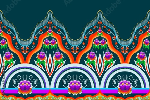 fabric background  lines tribai boho Aztec textile fabric Flower  seamless two tone  ethnic  ikat  design for background carpet wallpaper clothing wrapping batik fabric style Mandalas  