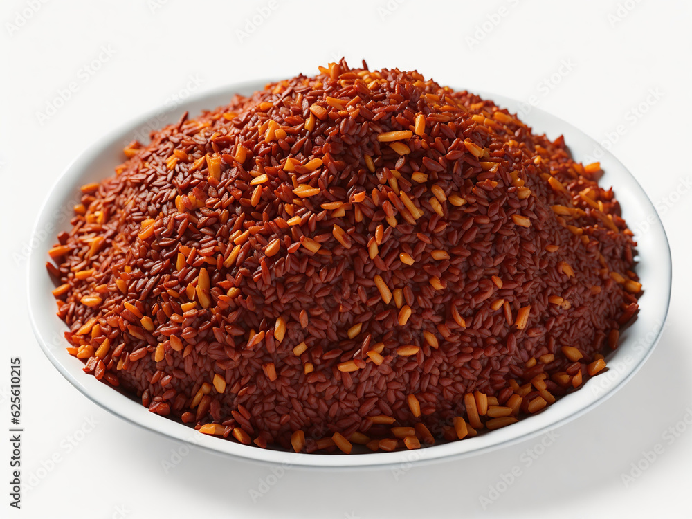 Dirty rice over white background Dirty rice over white background