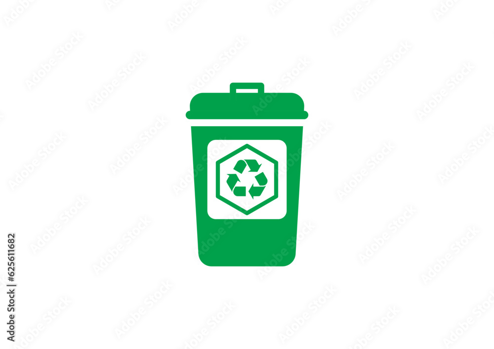 Irecycle bins are isolated on white background. The universal recycling symbol. Vector illustration. green bins Irecycle bins are isolated on white background. The universal recycling symbol. Vector illustration. green bins