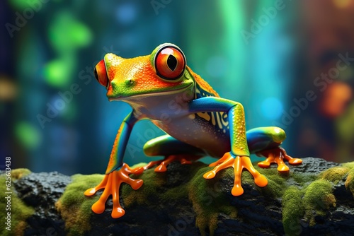 Cute Frog Close-up - Generative ai © Nld