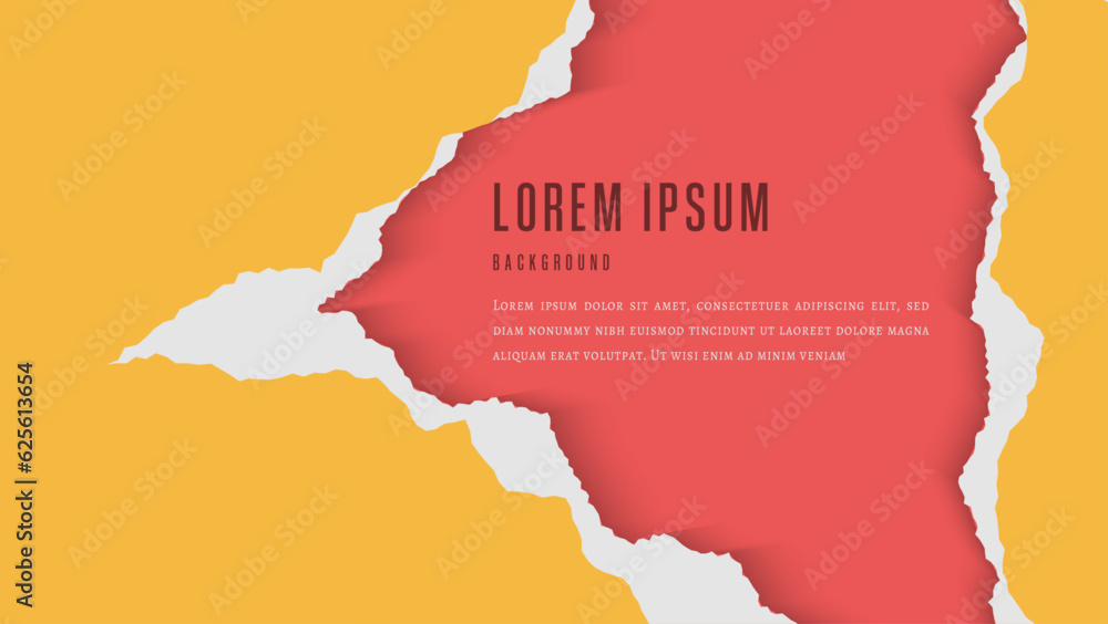Modern Colorful Paper Ripped Frame Design Template
