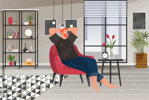 Home office interior. Vector illustration. Freelancer working from home place, convenient workplace Home office workplace Self employed concept Minimalist work space Remote working from home