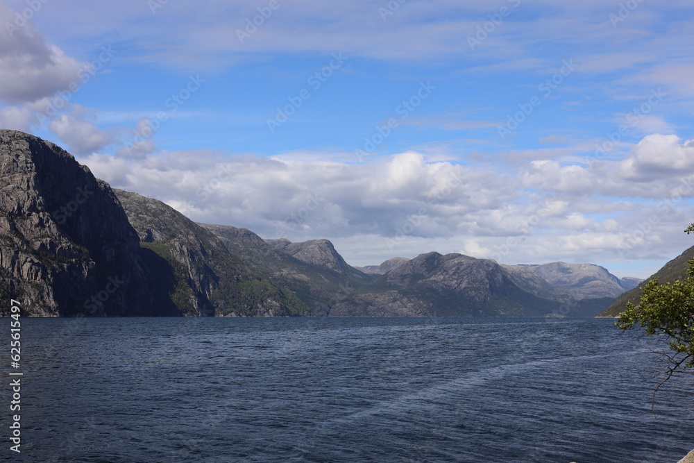 Beautiful landscape of a fjord in Stavanger, Norway