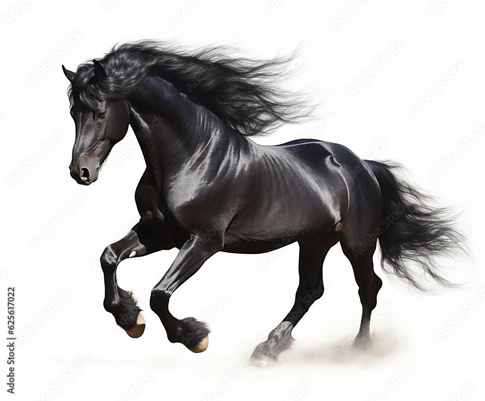 White brown blue spotted horse mane tail hooves an animal is a friend of a person, a pet