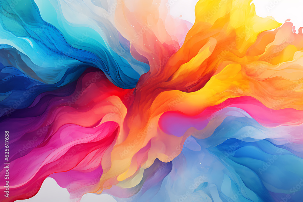 abstract watercolor swirls in vibrant hues Generative AI