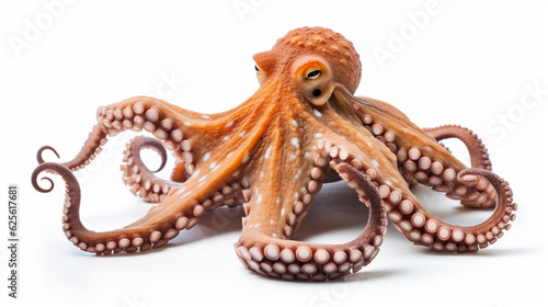 Octopus isolated on white. Generative AI.