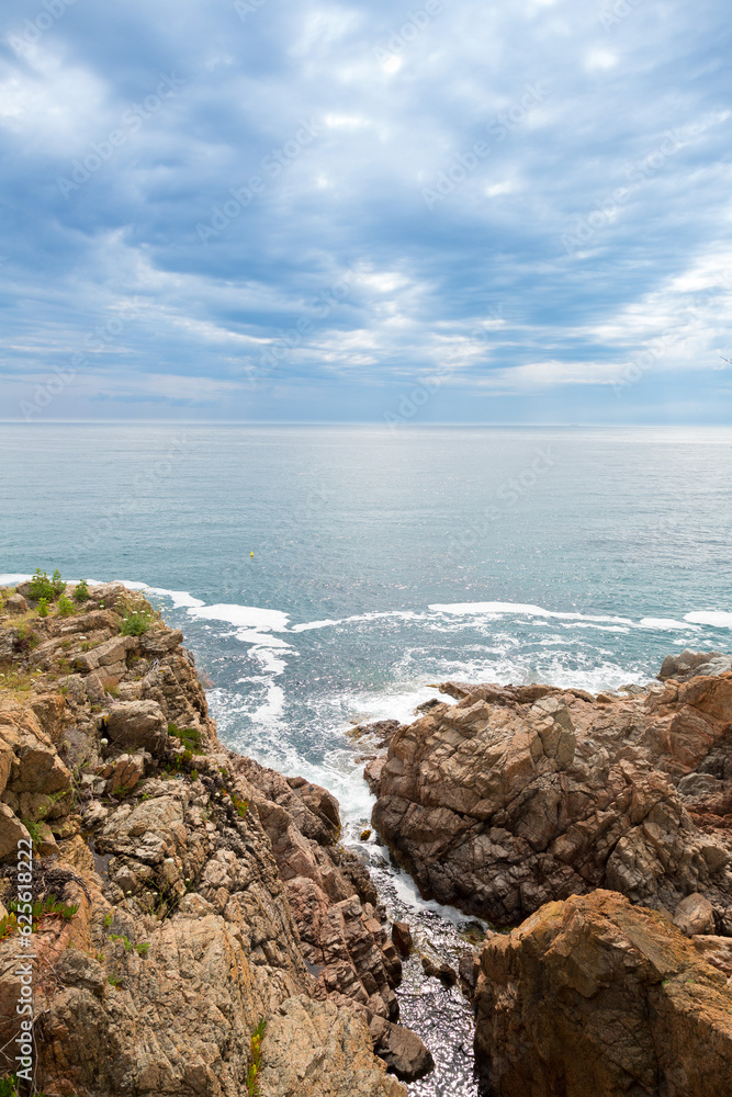 Rocks and rough sea on the Catalan Costa Brava