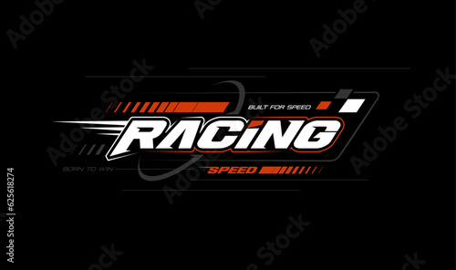 Fotografia racing speed trendy fashionable vector t-shirt and apparel design, typography, print, poster