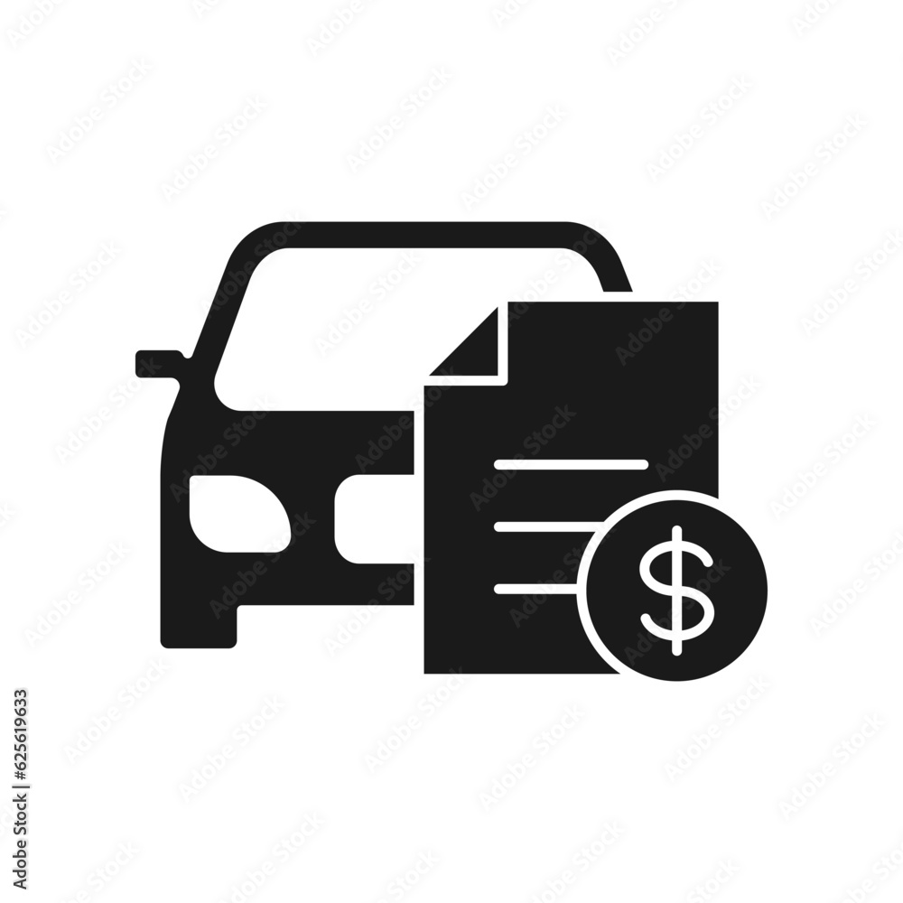 Car document. Auto insurance icon flat style isolated on white background. Vector illustration Car document. Auto insurance icon flat style isolated on white background. Vector illustration