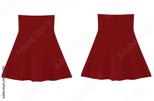 Red mini skirt. vector illustration