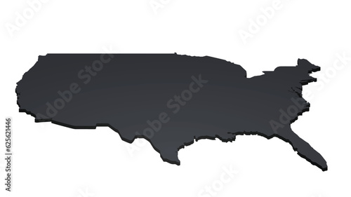 USA map 3D perspective view. vector illustration