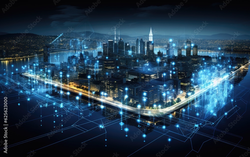 The big data of smart cities link each other together.