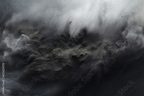 Abstract Charcoal Splashes Creating Sand Texture. Generative AI