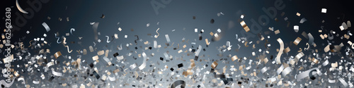 Slika na platnu Scattered Silver Confetti Celebrating Joyous Occasion